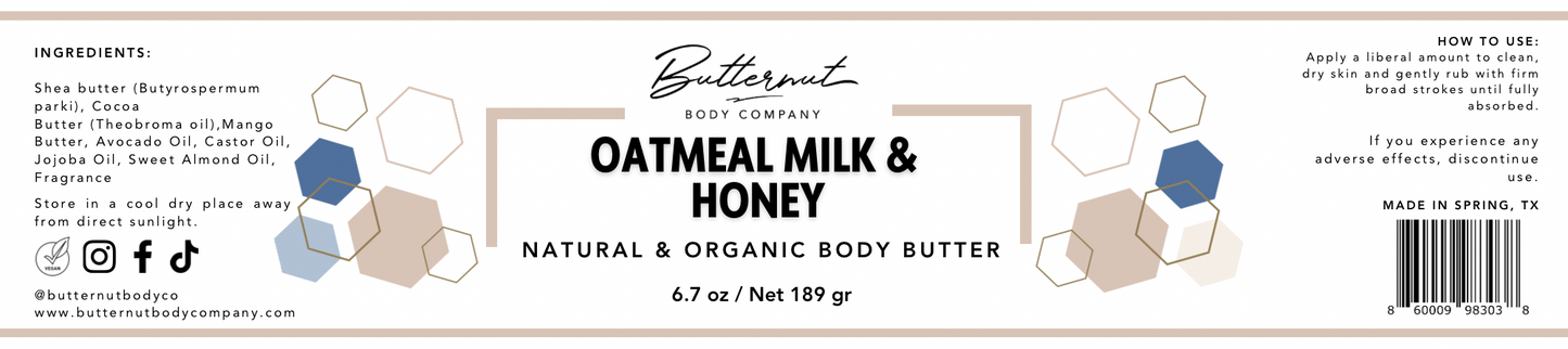 Oatmeal Milk & Honey (LOCAL PICK UP ONLY)
